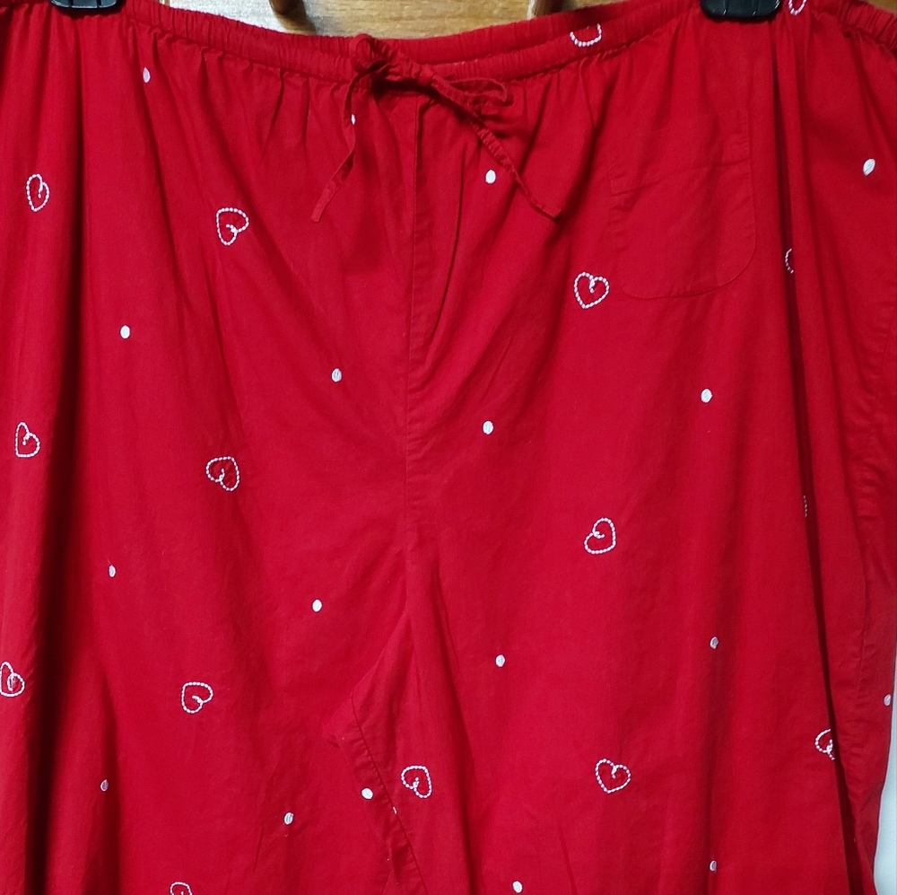 🥰 Valentine's Day thread heart Cotton pajama pants women's 3X - Picture 2 of 5